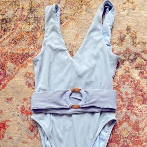 Montce swim blue Kim belted one piece- M